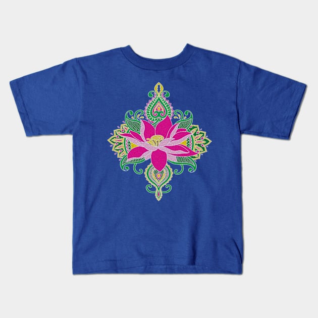 Lotus Mosaic Kids T-Shirt by Izmet